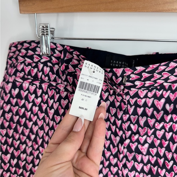 Barneys New York Heart High Rise Front Clasp Straight Leg Pants - Picture 3 of 6